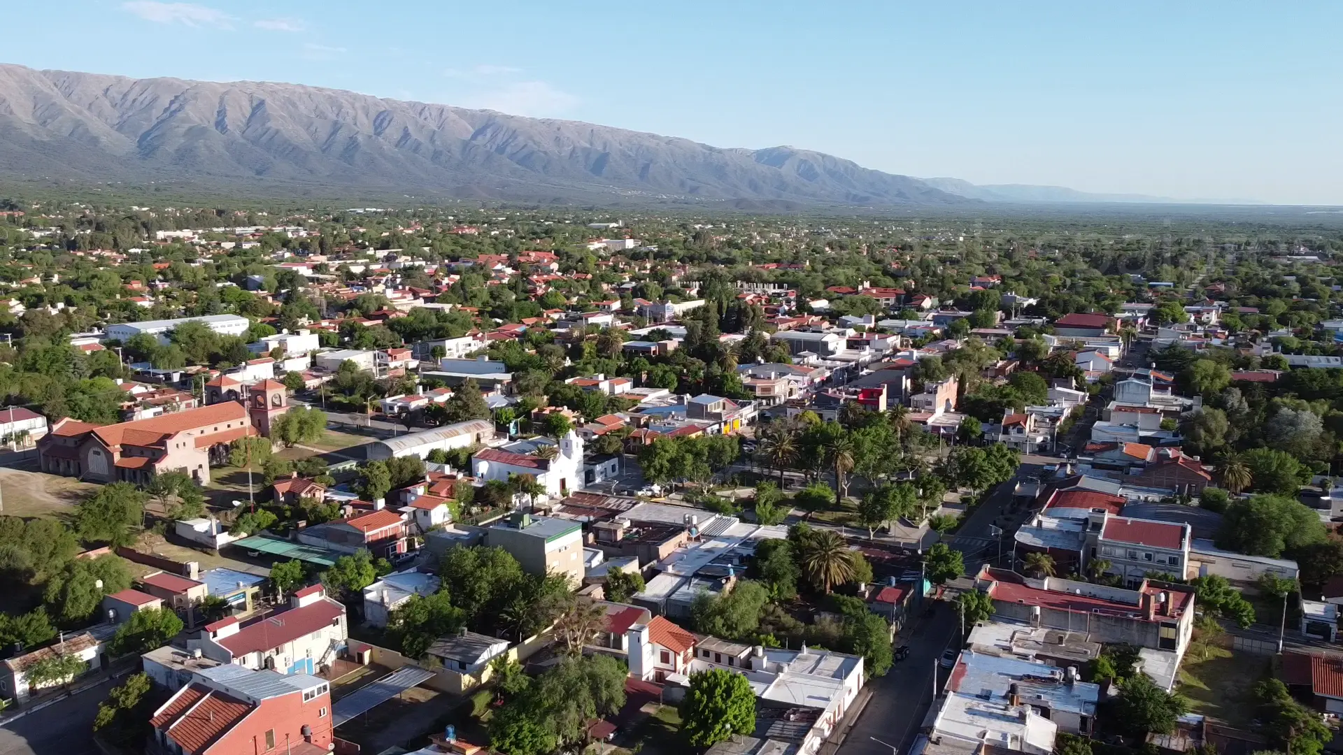 Vista panorámica desde drone de Merlo, San Luis.